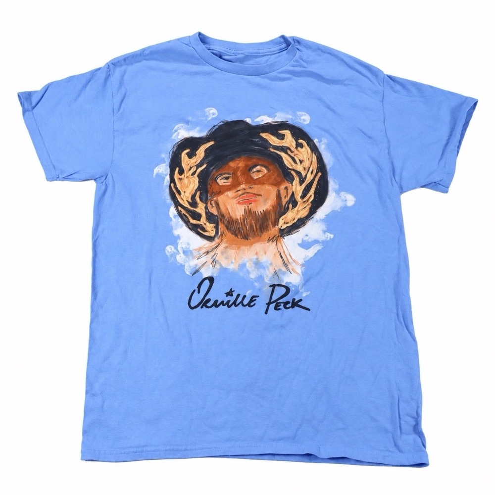 Orville Peck Graphic Tour Concert T-Shirt Mens Medium M Light Blue Band Merch